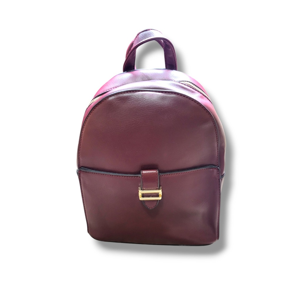 Burgundy Mini Backpack Purse with Gold Hardware Fashion Backpack